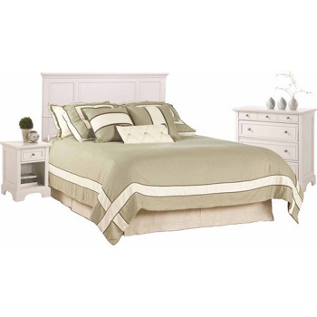 Naples Queen White Headboard, Night Stand, and Chest